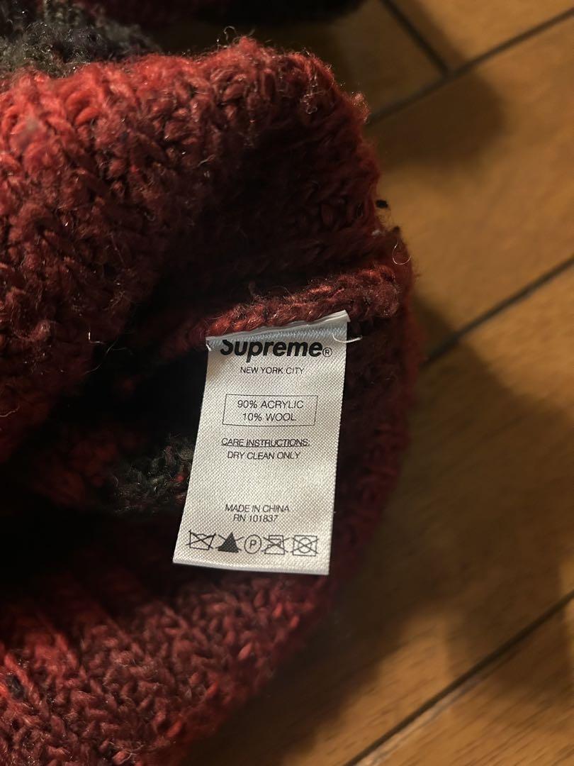 Supreme 赤黒ストライプ ニットセーター