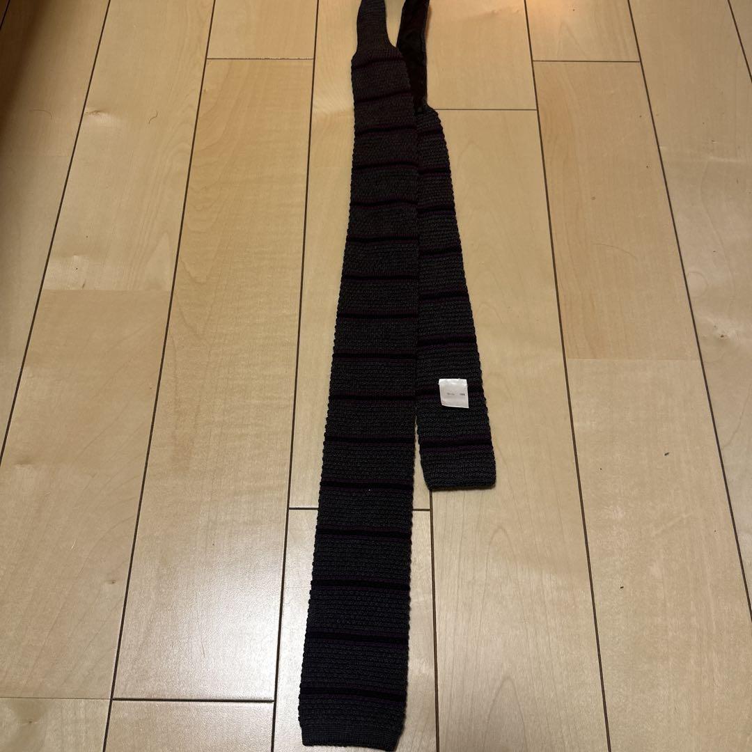 美品 シップス ネクタイ イタリア製 ニットタイLANALAINE ウール希少