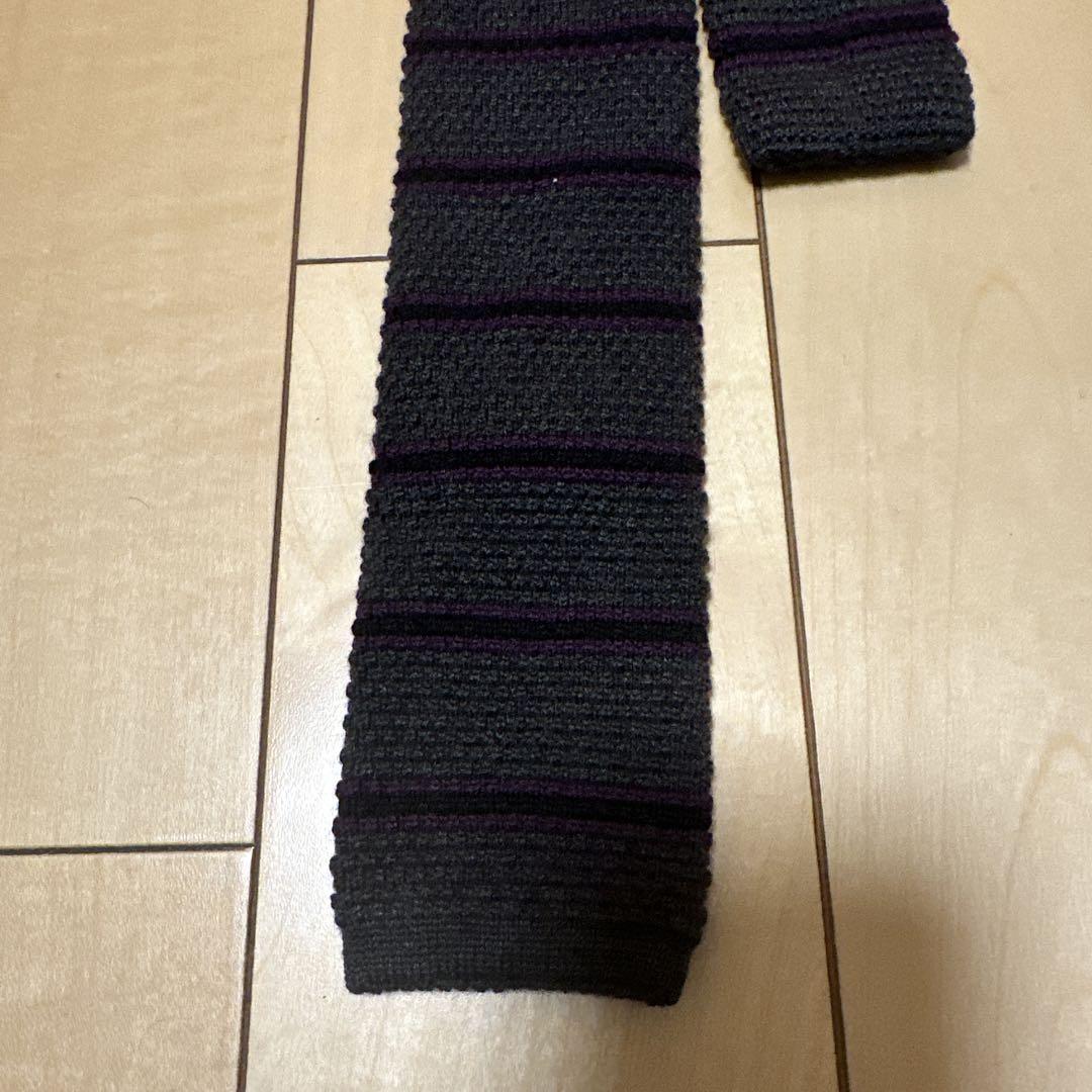 美品 シップス ネクタイ イタリア製 ニットタイLANALAINE ウール希少