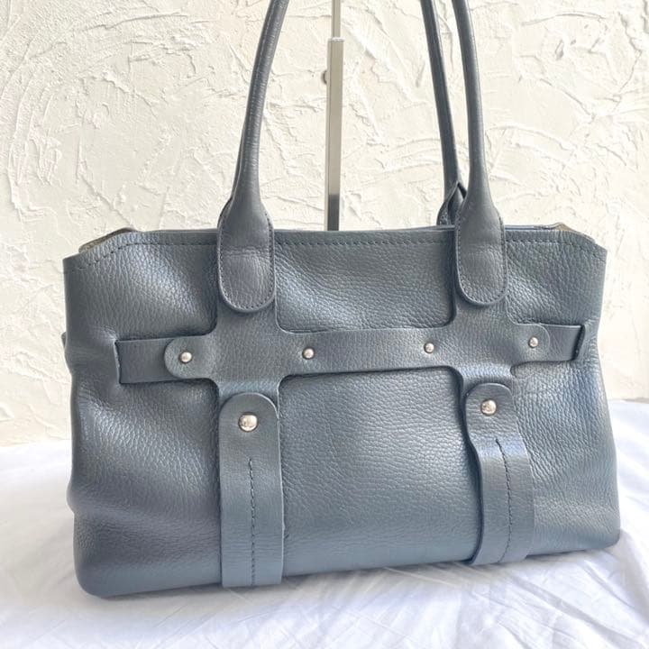 専用 Ferragamo フェラガモ レザー ハンドバッグ グレー
