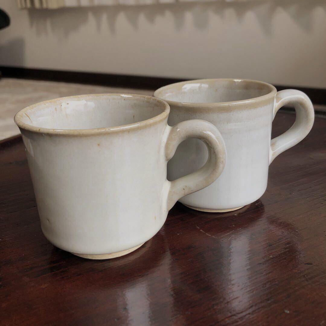 小久慈焼 カップ&ソーサー 2客 白灰釉色 民藝 未使用品 - メルカリ