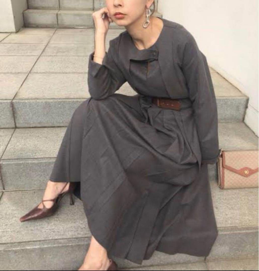 【アメリ】AMERIO EOBELTED TUCK PLEATS DRESS