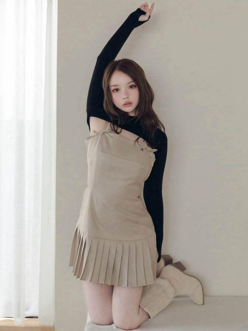 ANDMARY Karen knit set mini dress Beige