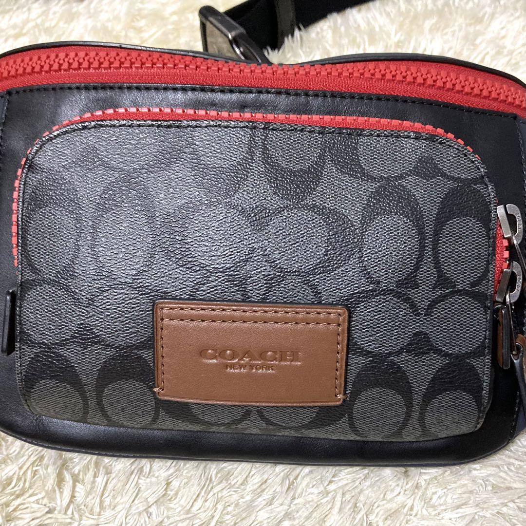 極美品】COACH コーチ ボディバッグ レザー PVC シグネチャー