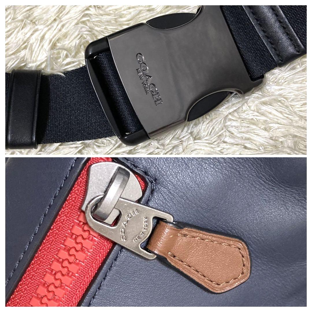 【極美品】COACH コーチ ボディバッグ レザー PVC シグネチャー