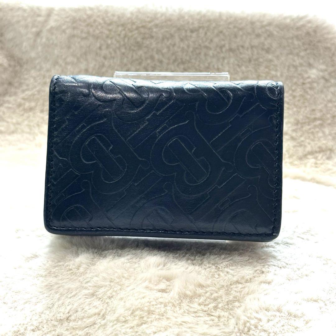 美品 BURBERRY チェーンウォレット TBモノグラム ブラック