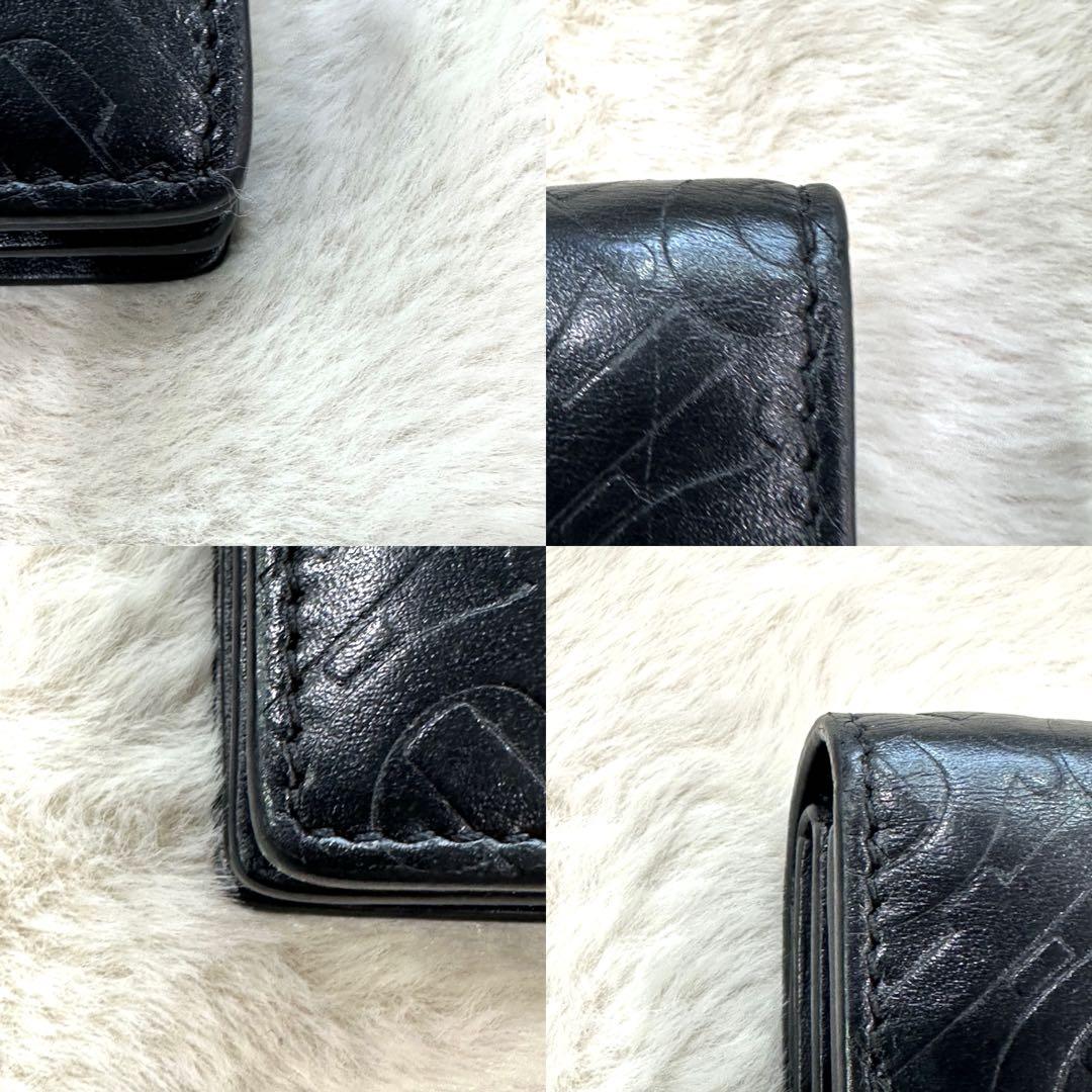 美品 BURBERRY チェーンウォレット TBモノグラム ブラック