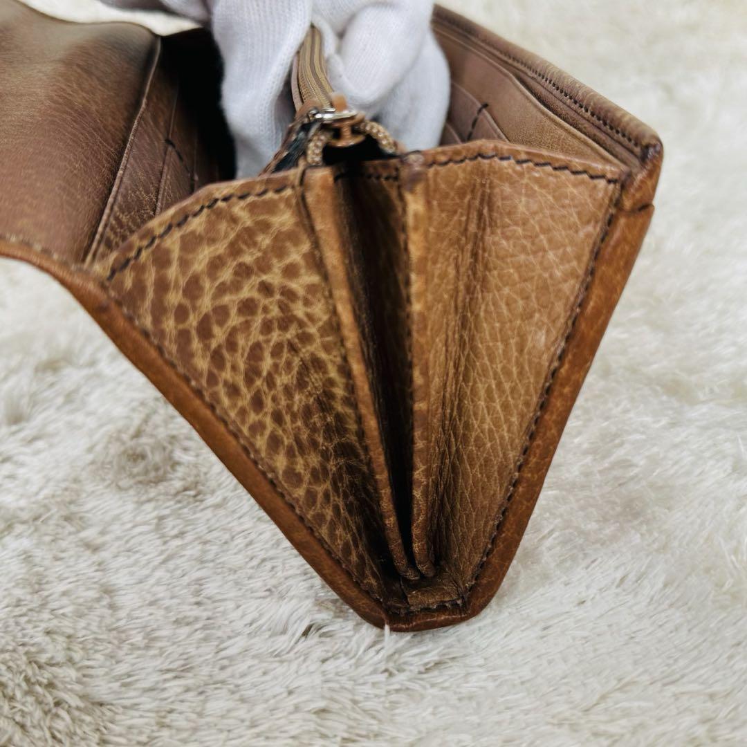 グッチ　極美品！　長財布　GGシマ　ライン　ロゴプレート　レザー切り替え　付属有