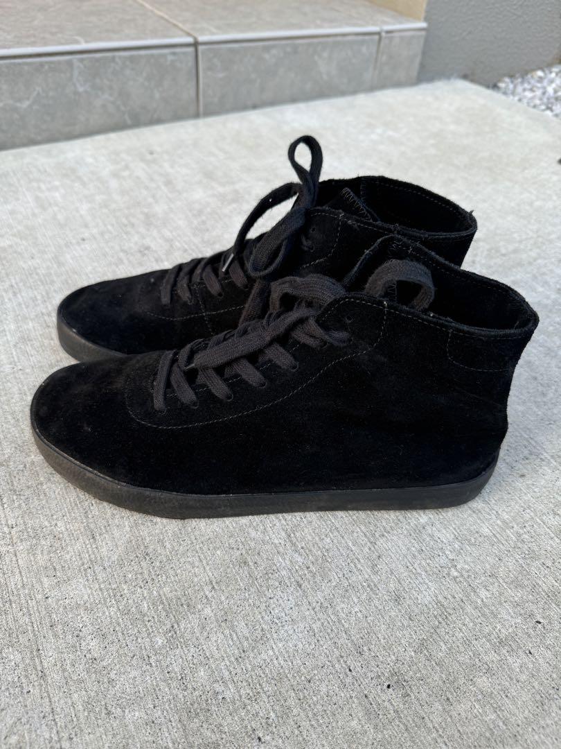 【FREELY FOOT】本革スエードキルトスニーカー 26.5cm 黒