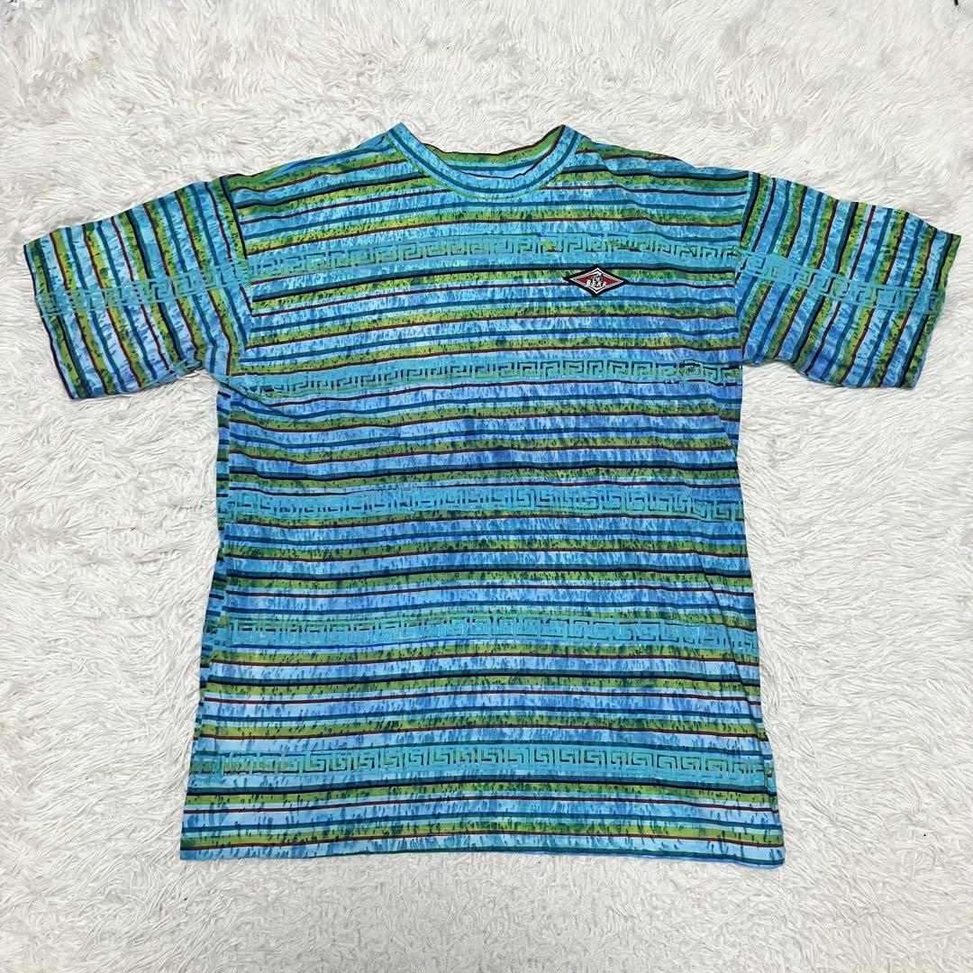 《90s美品米国製珍品》ベアーbearマルチカラーボーダーtシャツオールドサーフトップス