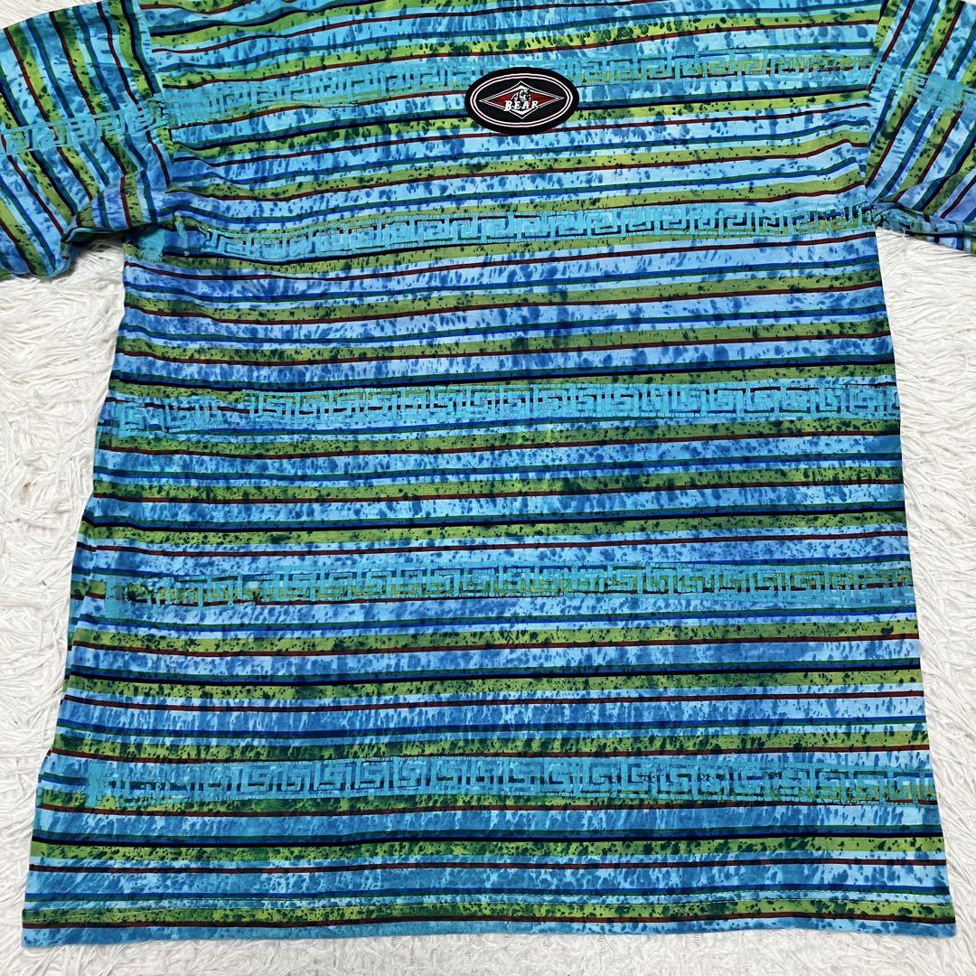 《90s美品米国製珍品》ベアーbearマルチカラーボーダーtシャツオールドサーフ