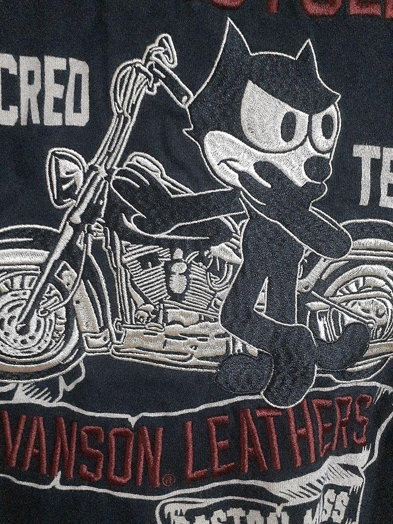 アメカジバイカーブランドVANSON×FELIXコラボ刺繍デザインポロシャツ