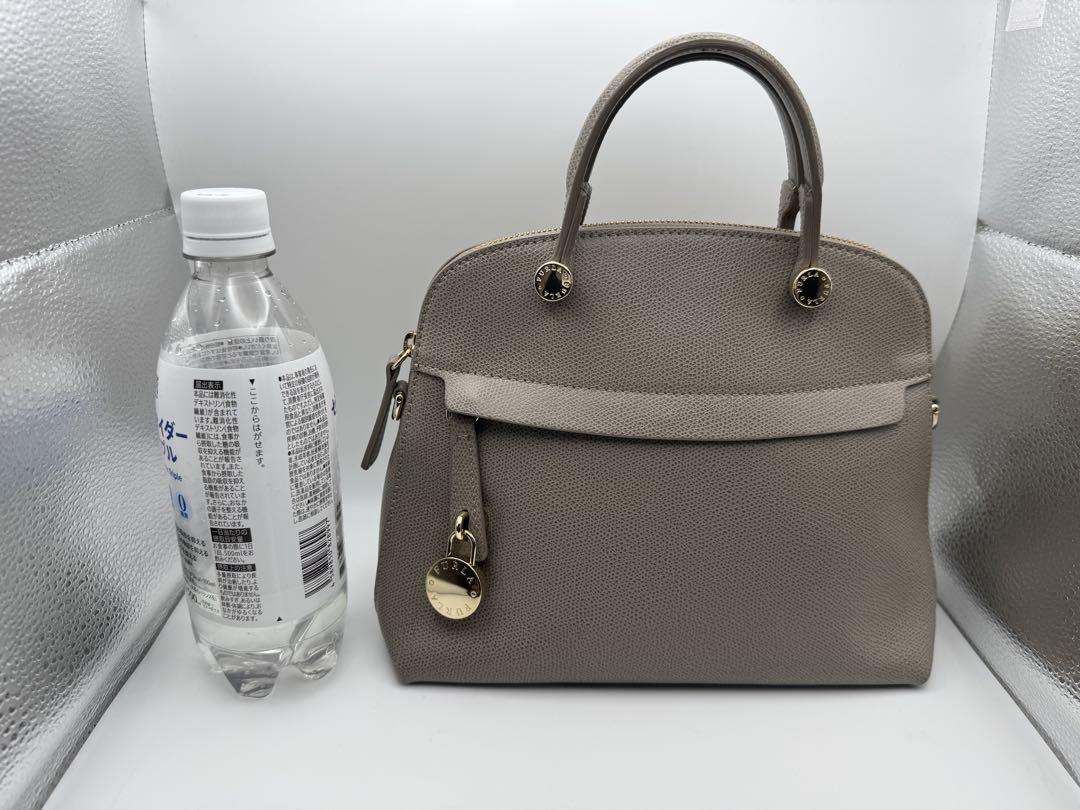 美品 Furla フルラ PIPER グレージュ ハンドバッグ