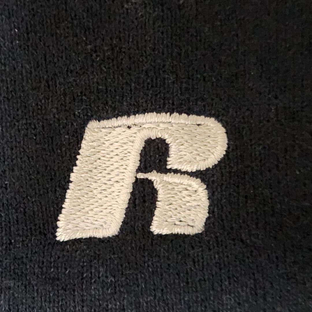 00s ラッセル プロコットン 肉厚スウェット L ブラック 刺繍ロゴ