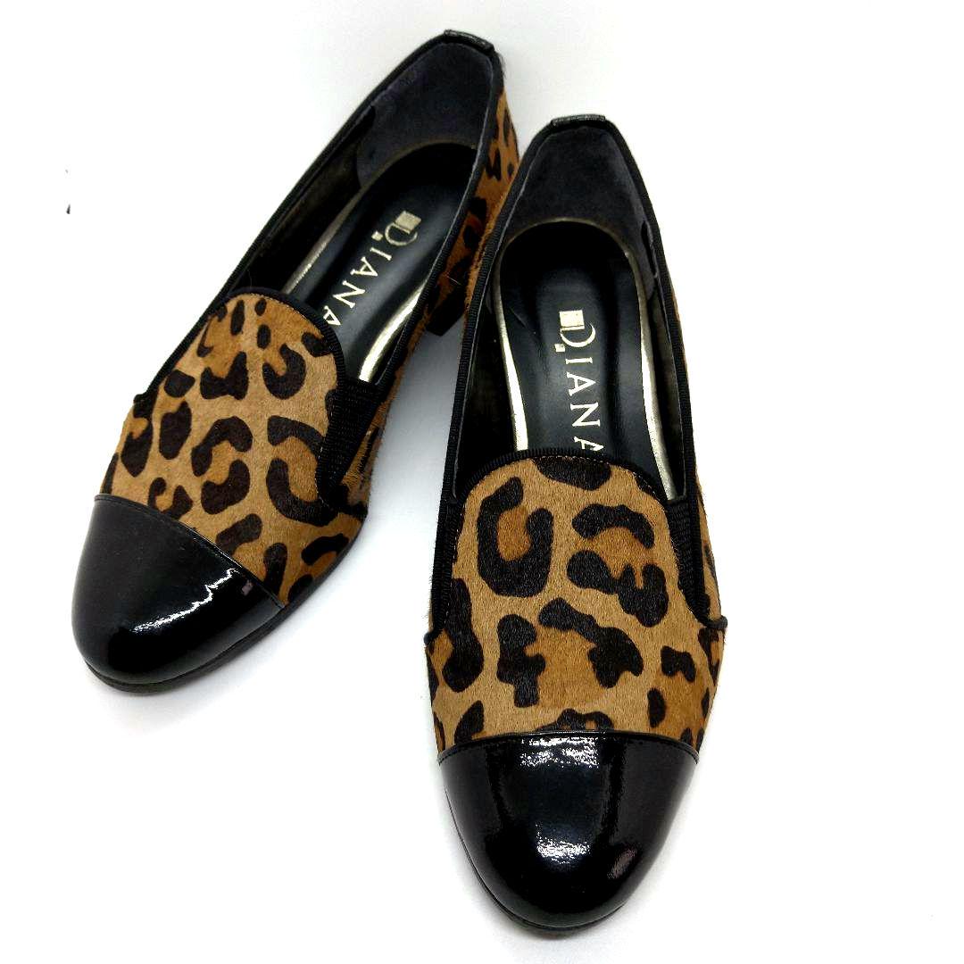 ✨極美品✨DIANAダイアナ　オペラシューズ　ハラコ素材レオパード柄　21.5㎝ ✨極美品✨DIANAダイアナオペラシューズハラコ素材レオパード柄