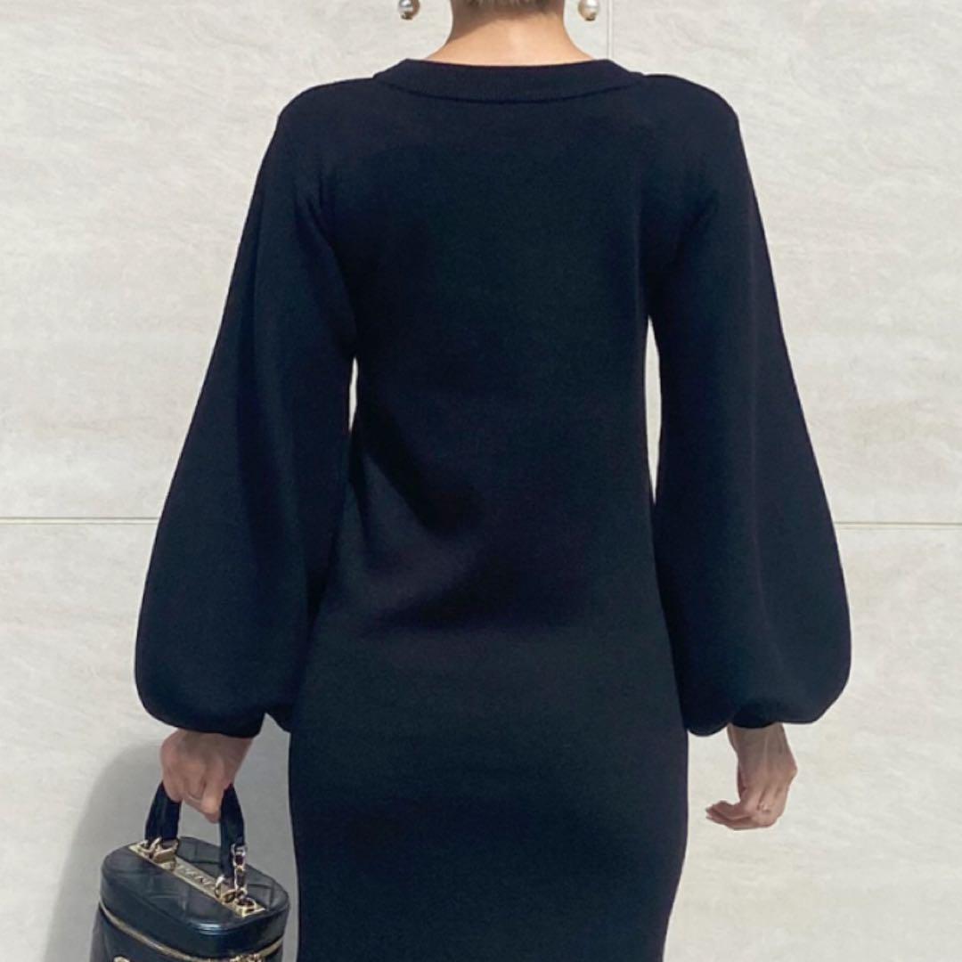 【21AW】 【美品】 JENNE ボリュームスリーブニットワンピース