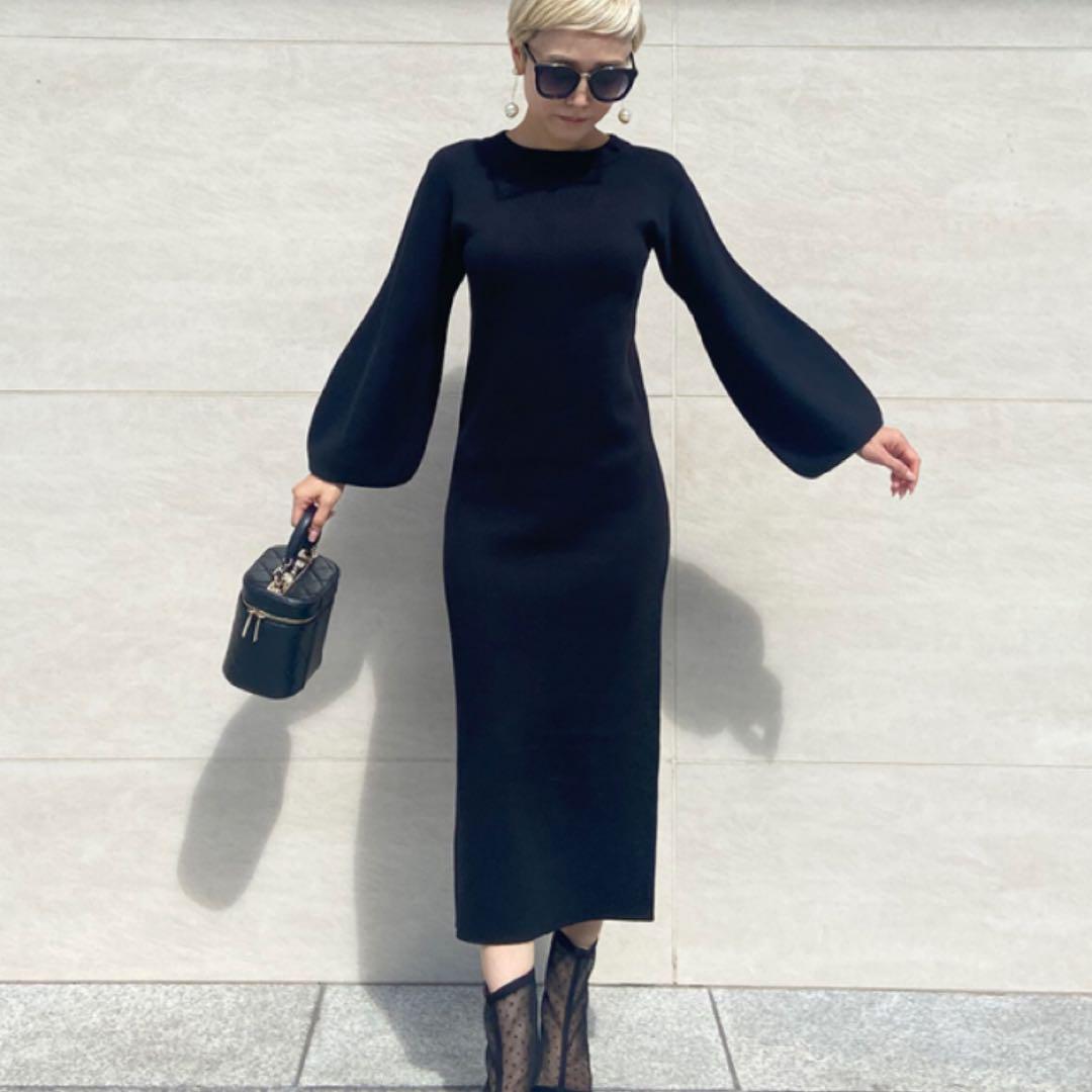 【21AW】 【美品】 JENNE ボリュームスリーブニットワンピース