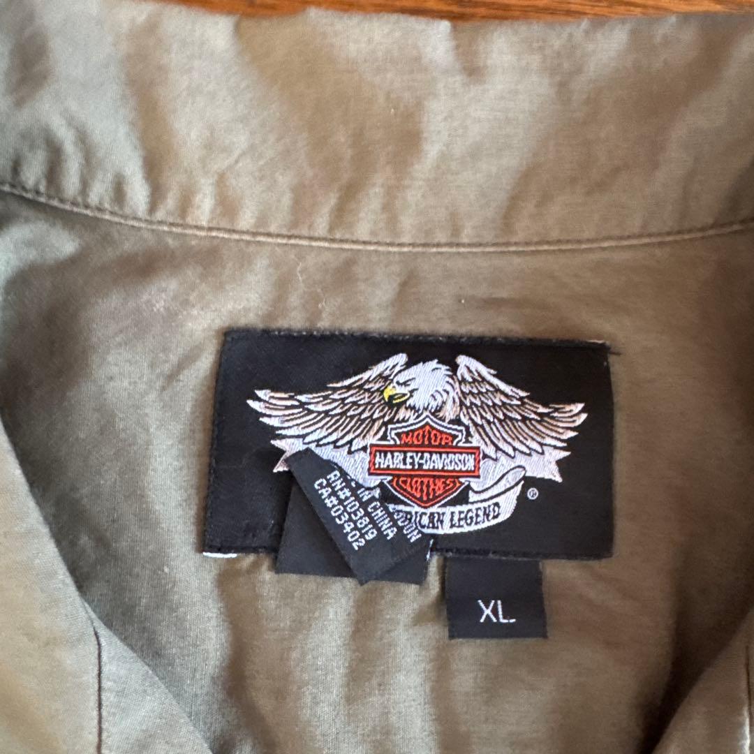 HARLEY-DAVIDSON ワークシャツ XL オリーブグリーンXL(LL)・Harley-Davidson MEDICALDB_JP