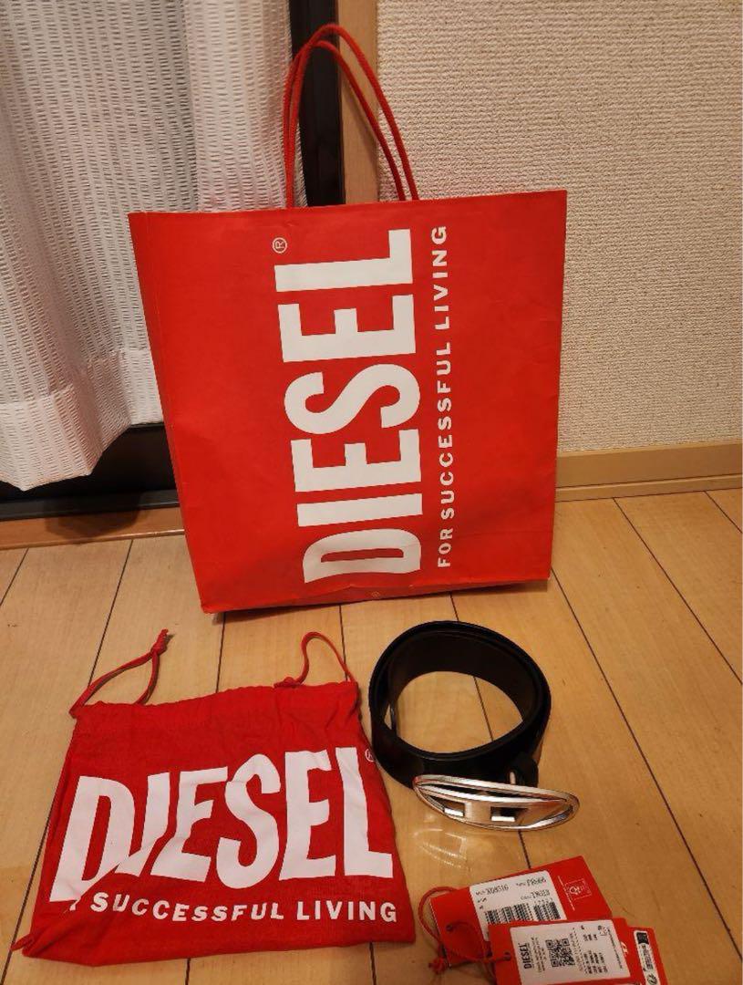 DIESEL ブラック ベルト ロゴ入り