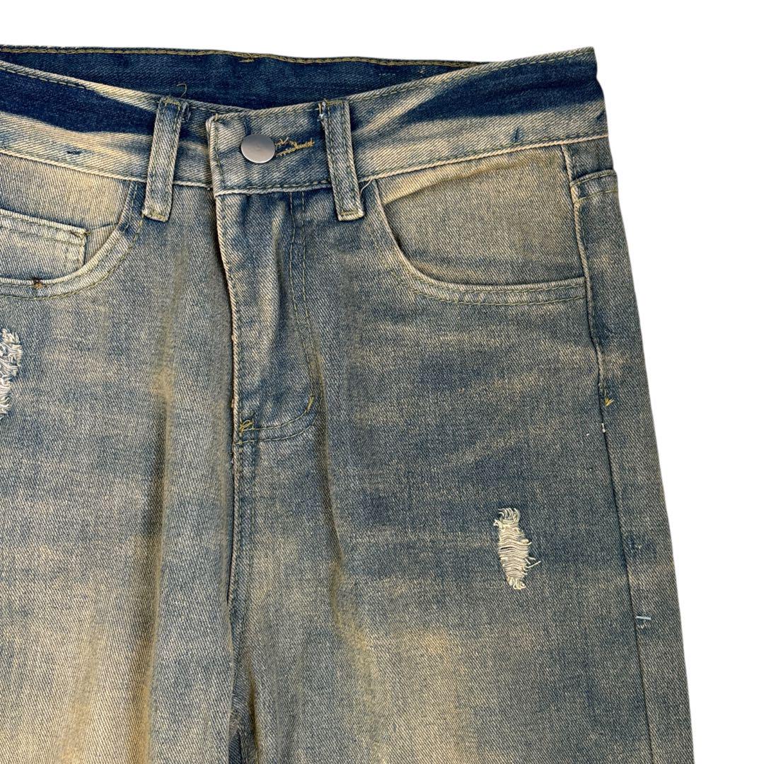 フェード◎ UNKNOWN faded straight denim pants
