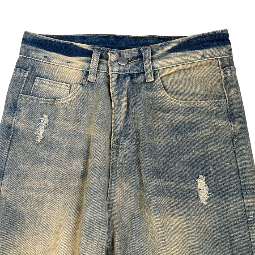 フェード◎ UNKNOWN faded straight denim pants