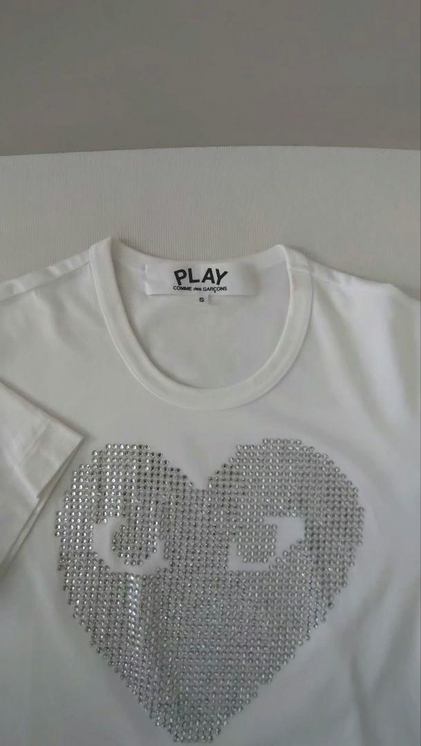 PLAY COMME des GARCONSハート型ストーン装飾 Tシャツ