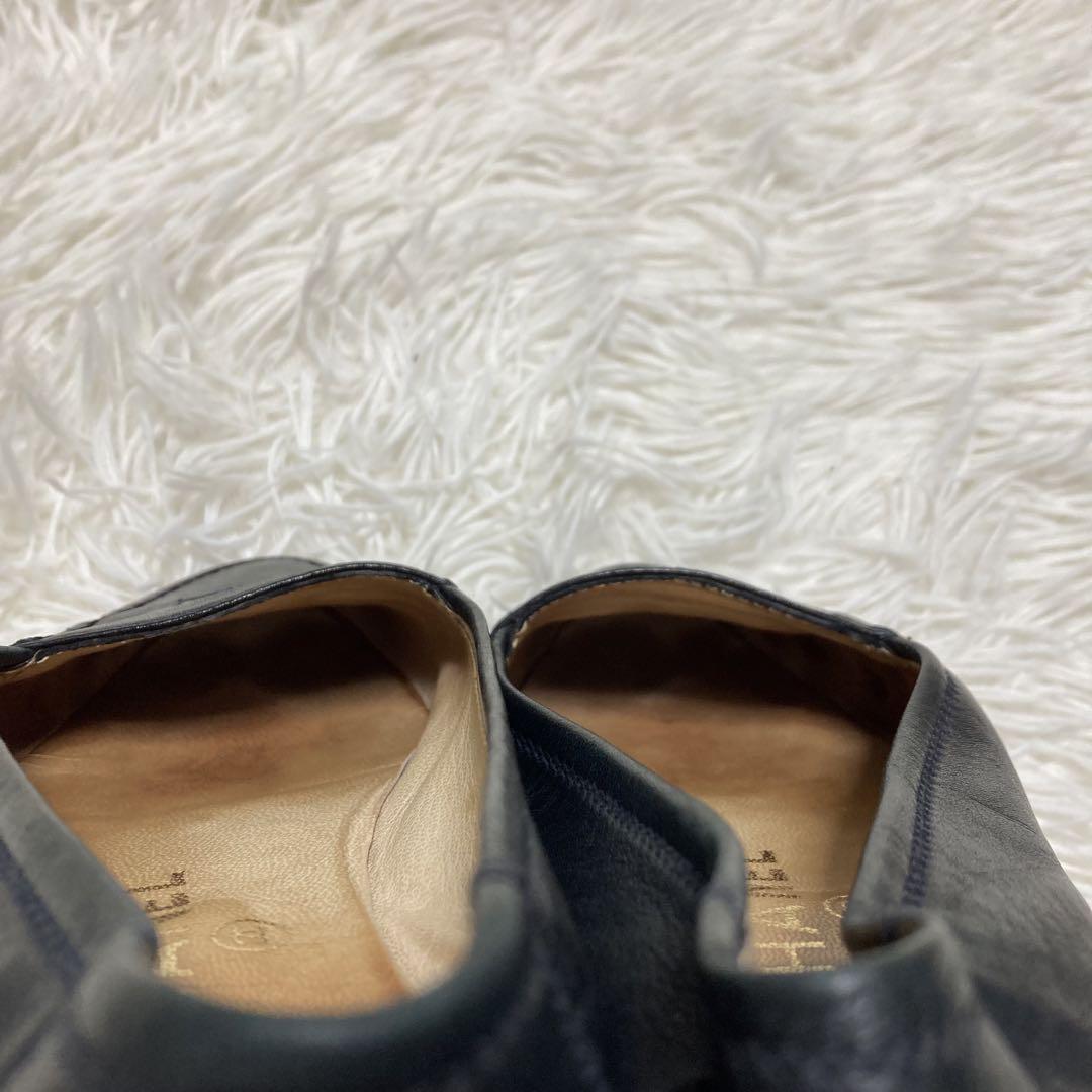 CHANEL シャネル　ココマーク　レザー　フラット　ローファー　ネイビー 36
