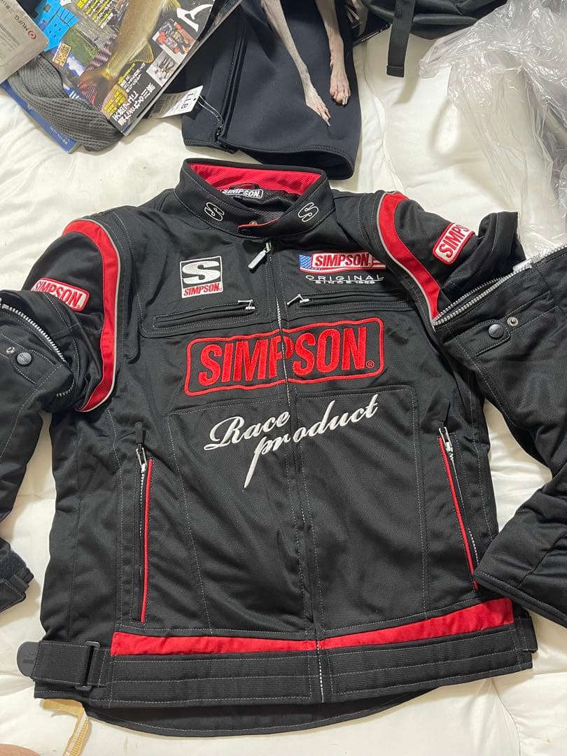 SIMSON ライダーズジャケット黒/赤