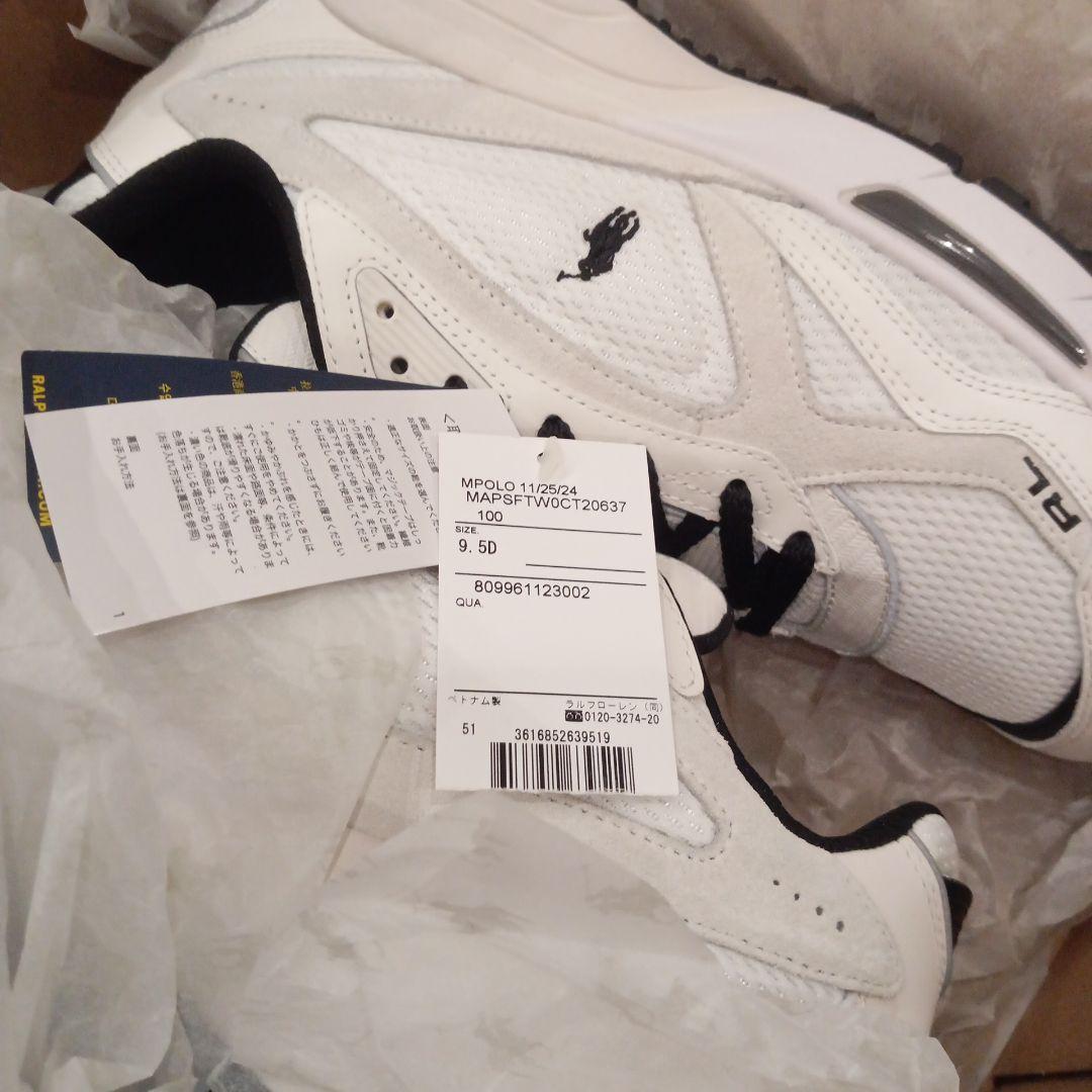 POLO スニーカー 9.5 ホワイト ブラック28cm POLO SPORT RALPH LAUREN