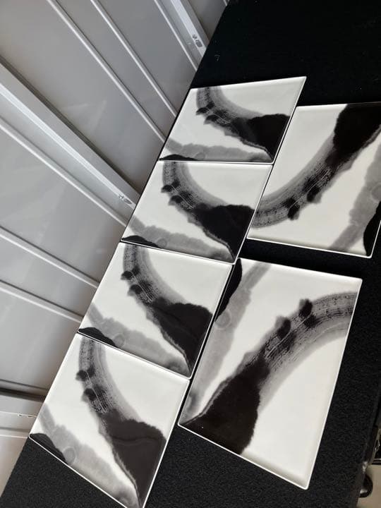 コシノヒロコ 墨の瞬 長角皿 ニッコー  6枚 墨の瞬 長角皿