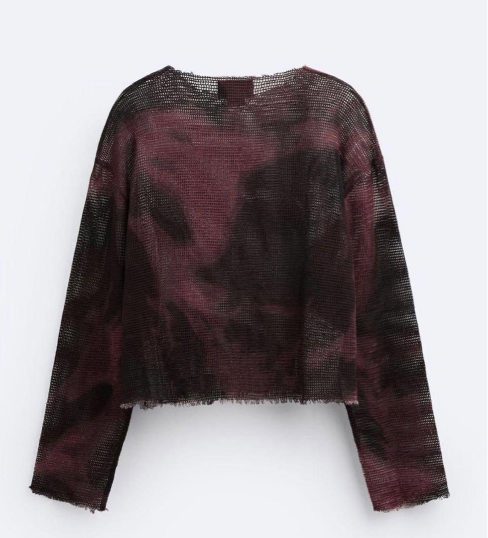 ★ドイツ発*ZARA*新作*OPENメッシュテクスチャーニット/BL★ org.jpg