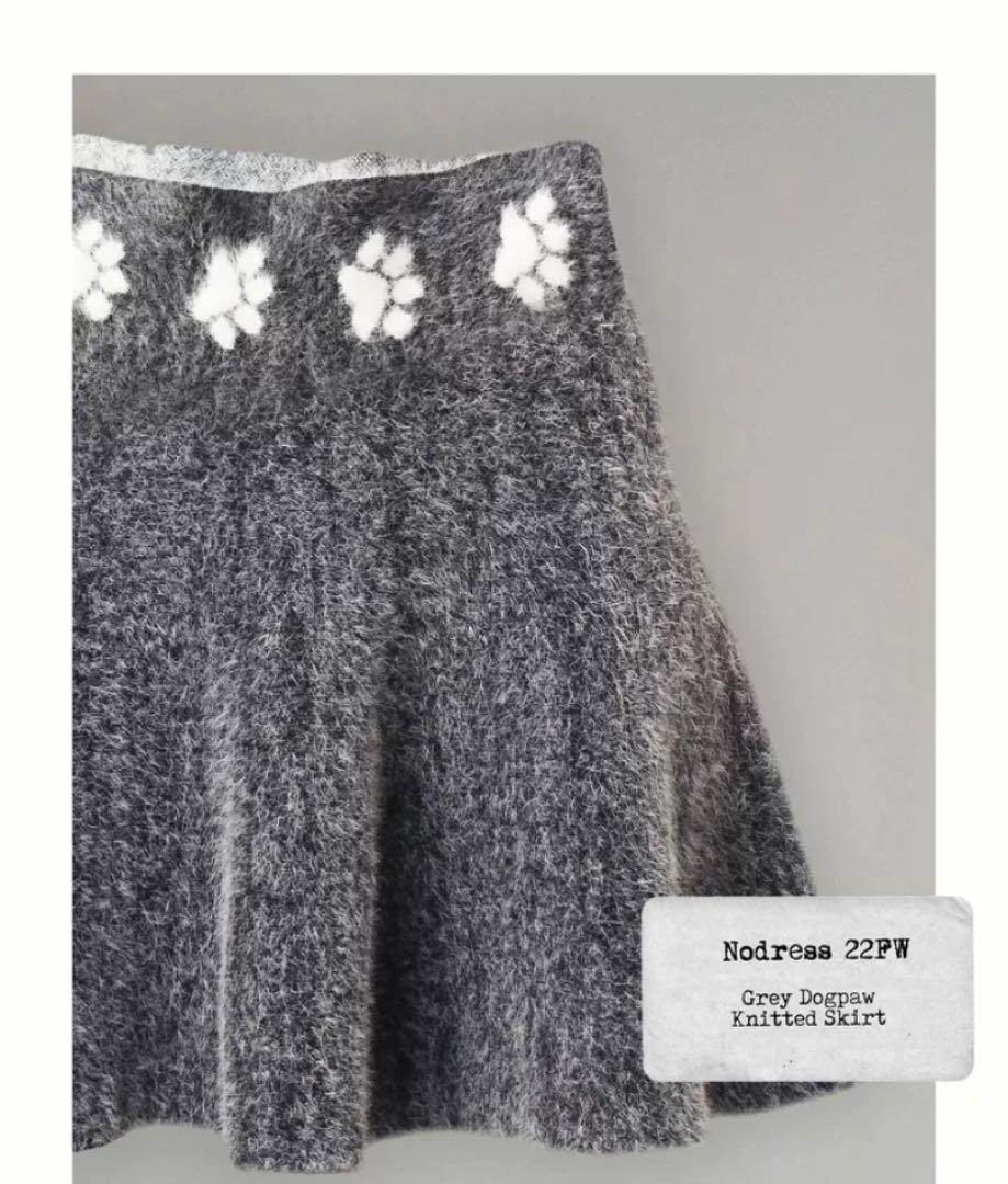 超格安一点 Nodress トップス 2way スカート ベアトップ ニット 犬爪 トップス