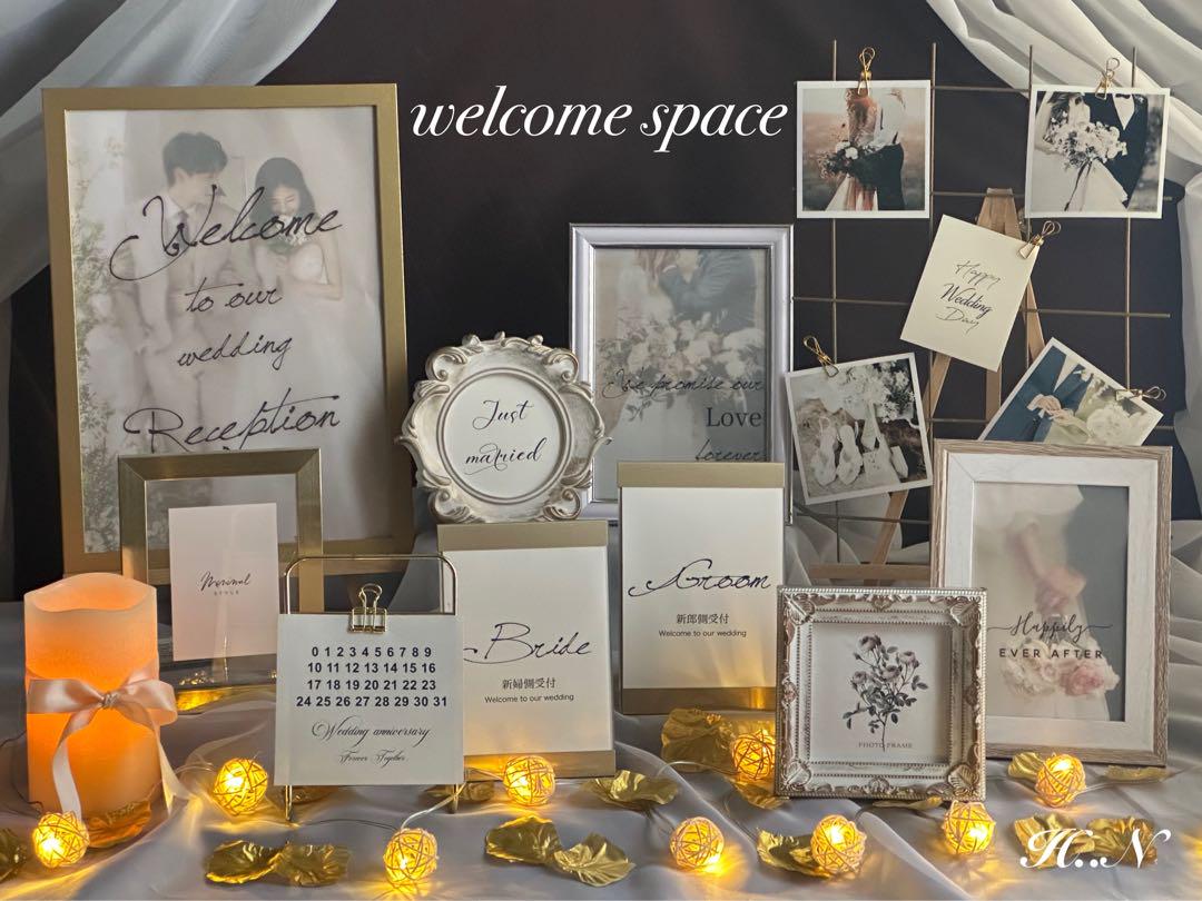 ウェルカムスペース✨まとめ売り お買い得セット トレペ付き 受付サイン 結婚式！