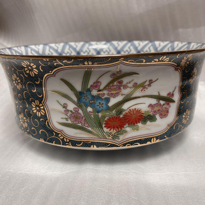 九谷焼 青粒茶碗 大鉢 花絵 幸山窯 - メルカリ