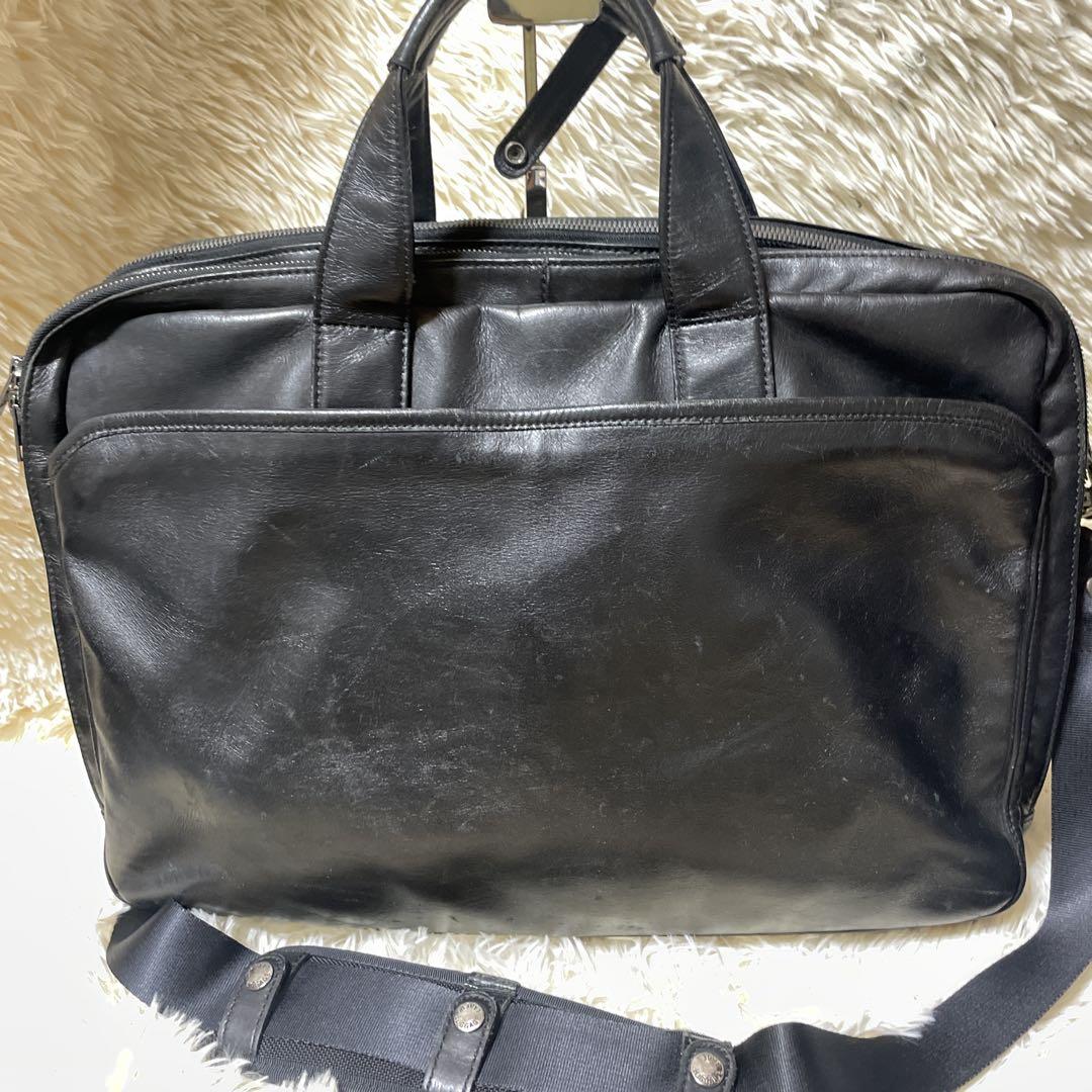 ラゲッジレーベル　ビジネスバッグ　2way ショルダー　レザー　本革　ブラック