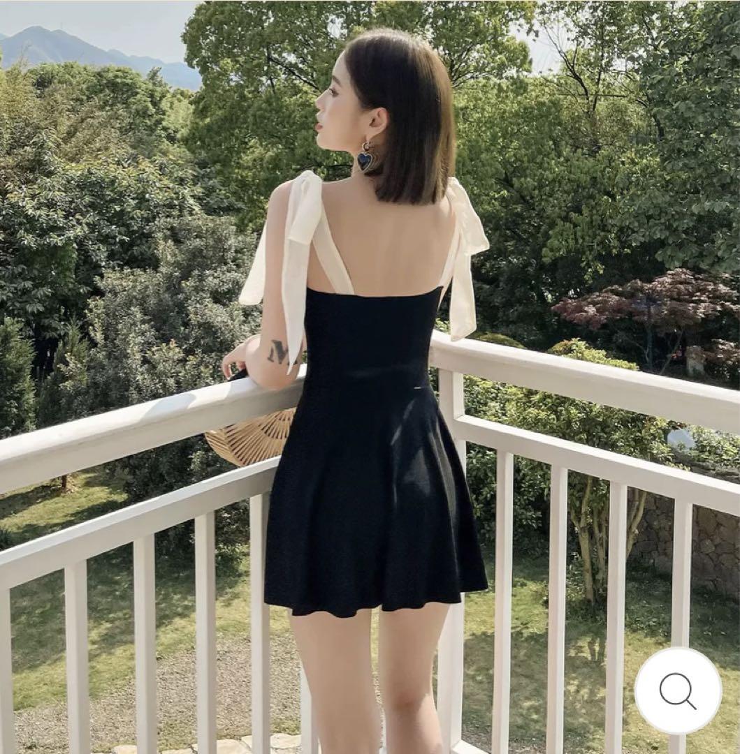 seollem ビッグリボンショルダースカートスイムウェア　水着