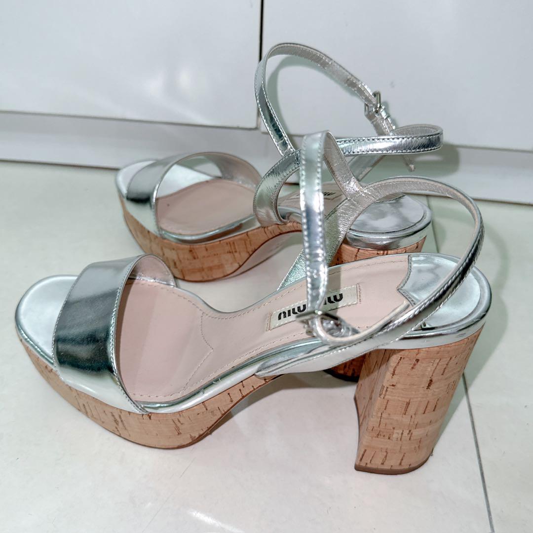 Miu Miu ミュウミュウ サンダル シルバー 2138824L0035 MIUMIUミュウミュウ サンダル シルバー