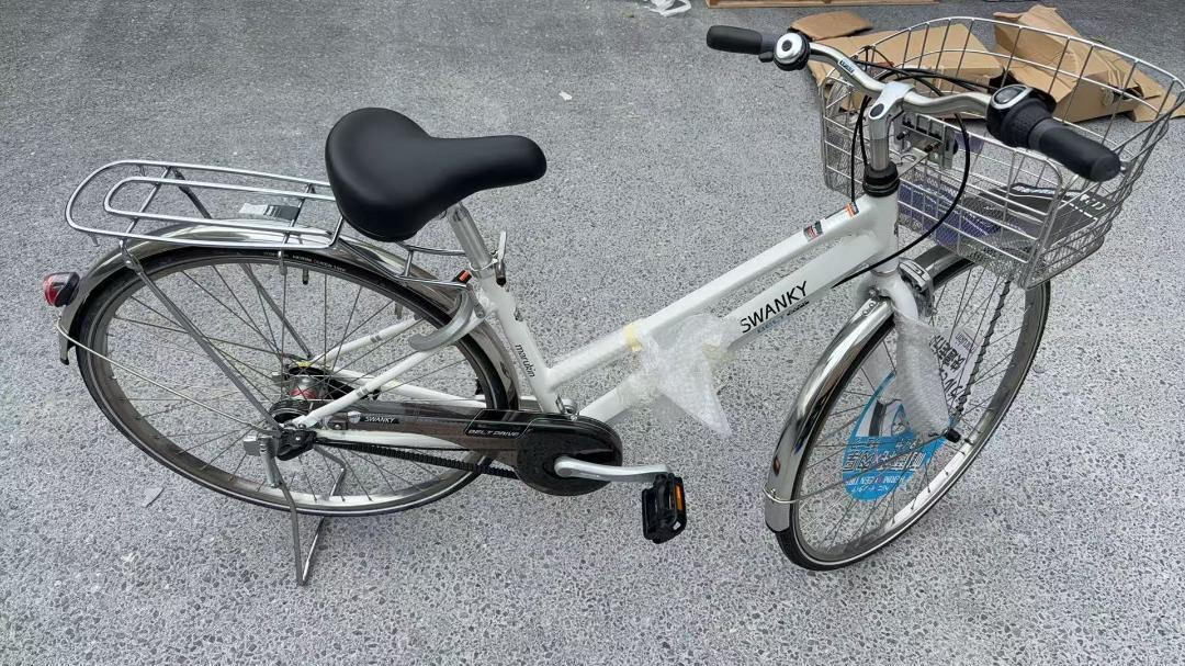 【直接取引限定】マルキン自転車 スワンキーベルトシティE ホワイト 内装3段変速
