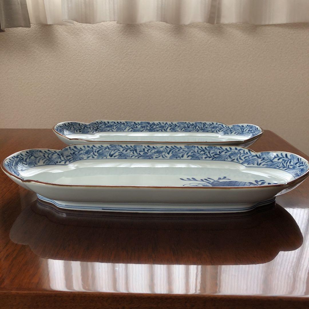 最新作即納 源右衛門窯 染付水鳥図 長皿 2枚 有田焼 未使用 美品 r9uoY-m95059461947 安い限定品