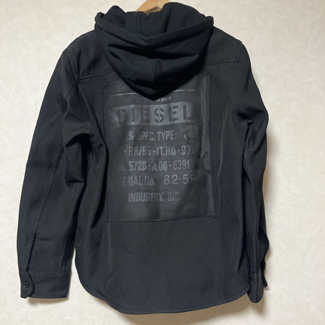 DIESEL フード付きシャツ ジャケット 黒 秋服 冬服 春服