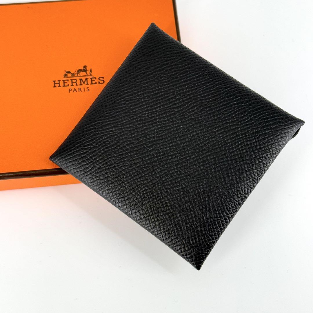 新品 HERMES バスティア コインケース ノワール ブラック W刻印 黒