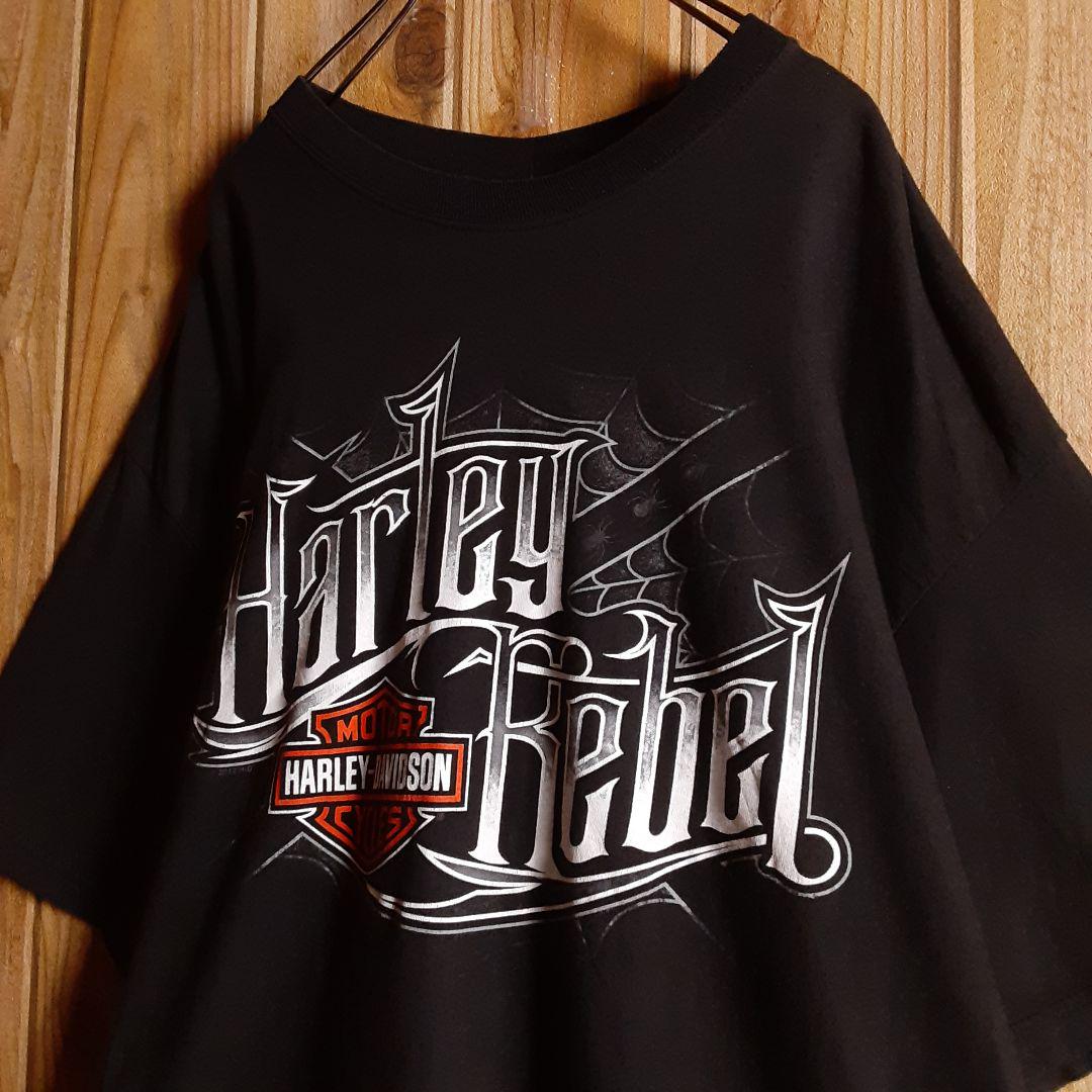 限定セール オーバーサイズ HARLEY-DAVIDSON ワニ 両面プリント Tシャツ 黒 RrU6C-m95070473475 新品定番人気
