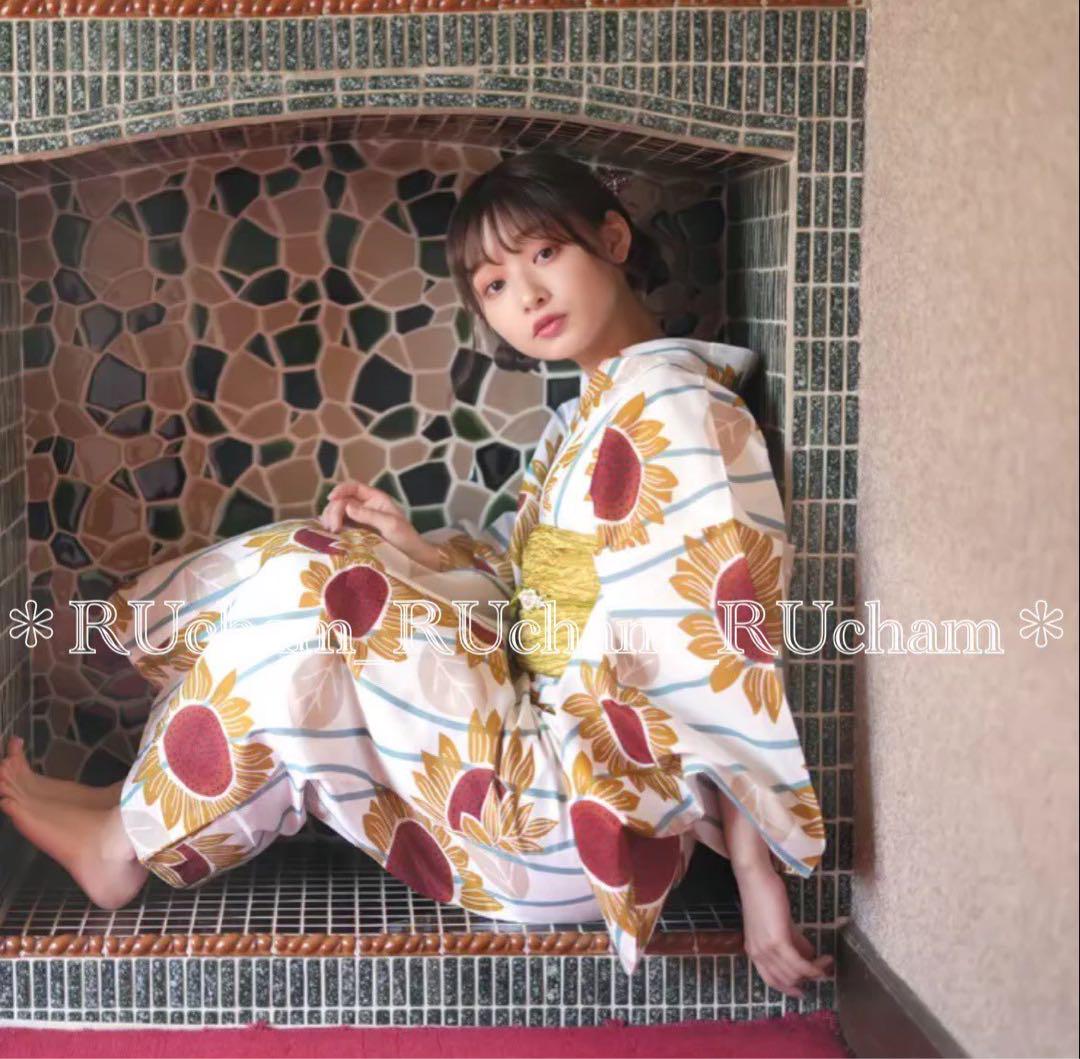 ✅新品【ミントの立涌とひまわり】utatane ウタタネ 浴衣単品