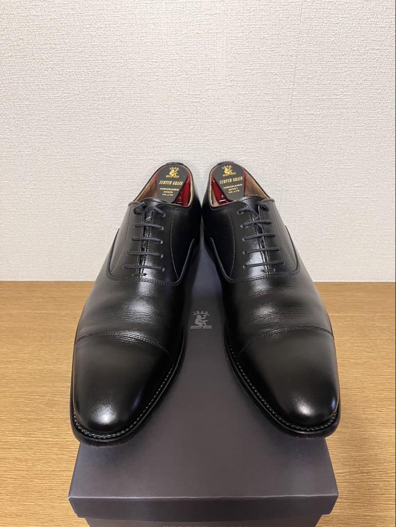 SCOTCH GRAIN ブラックレザーシューズ 24½ シューキーパー付