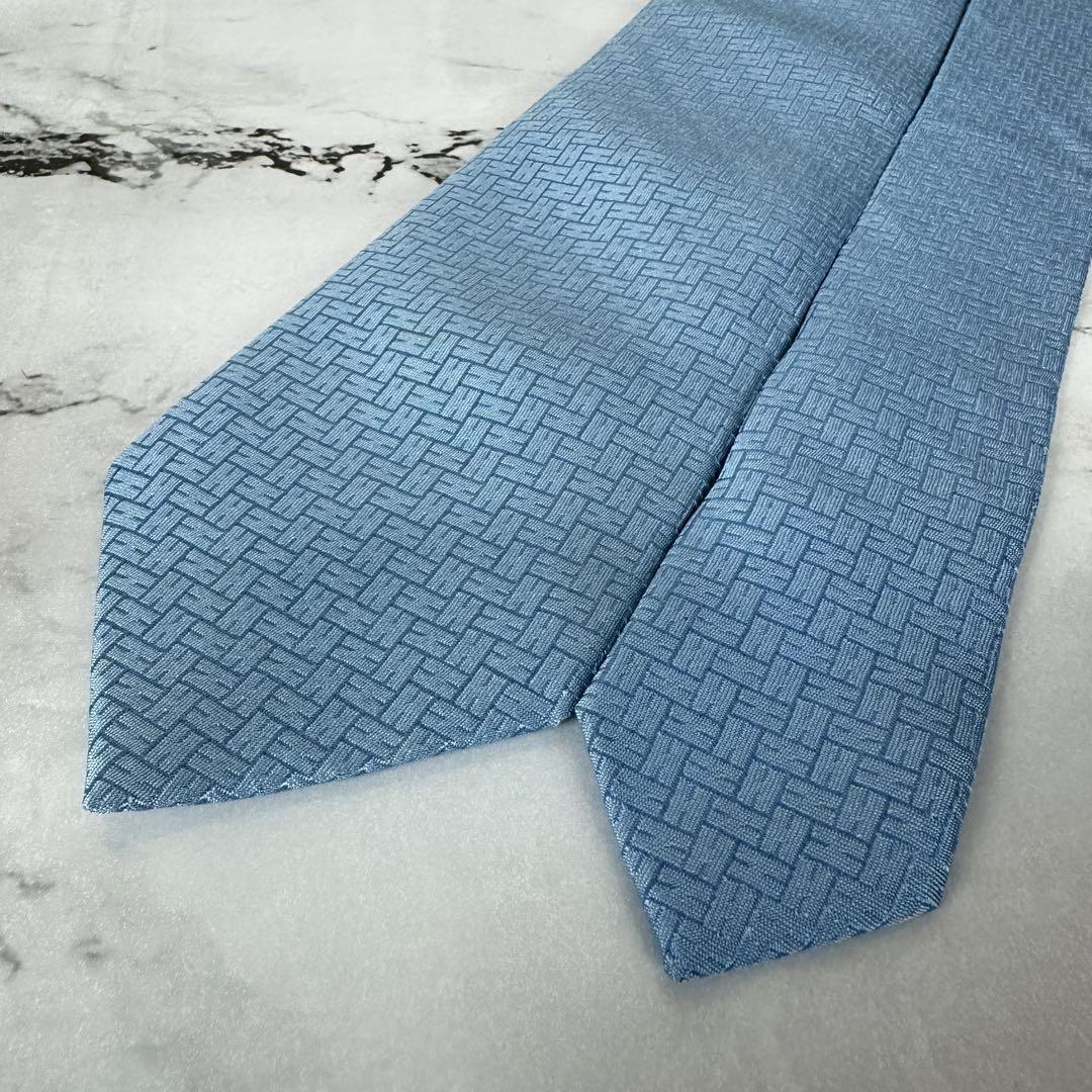 美品✨HERMES エルメス 最高級ネクタイ ファソネH ブルー 8cm
