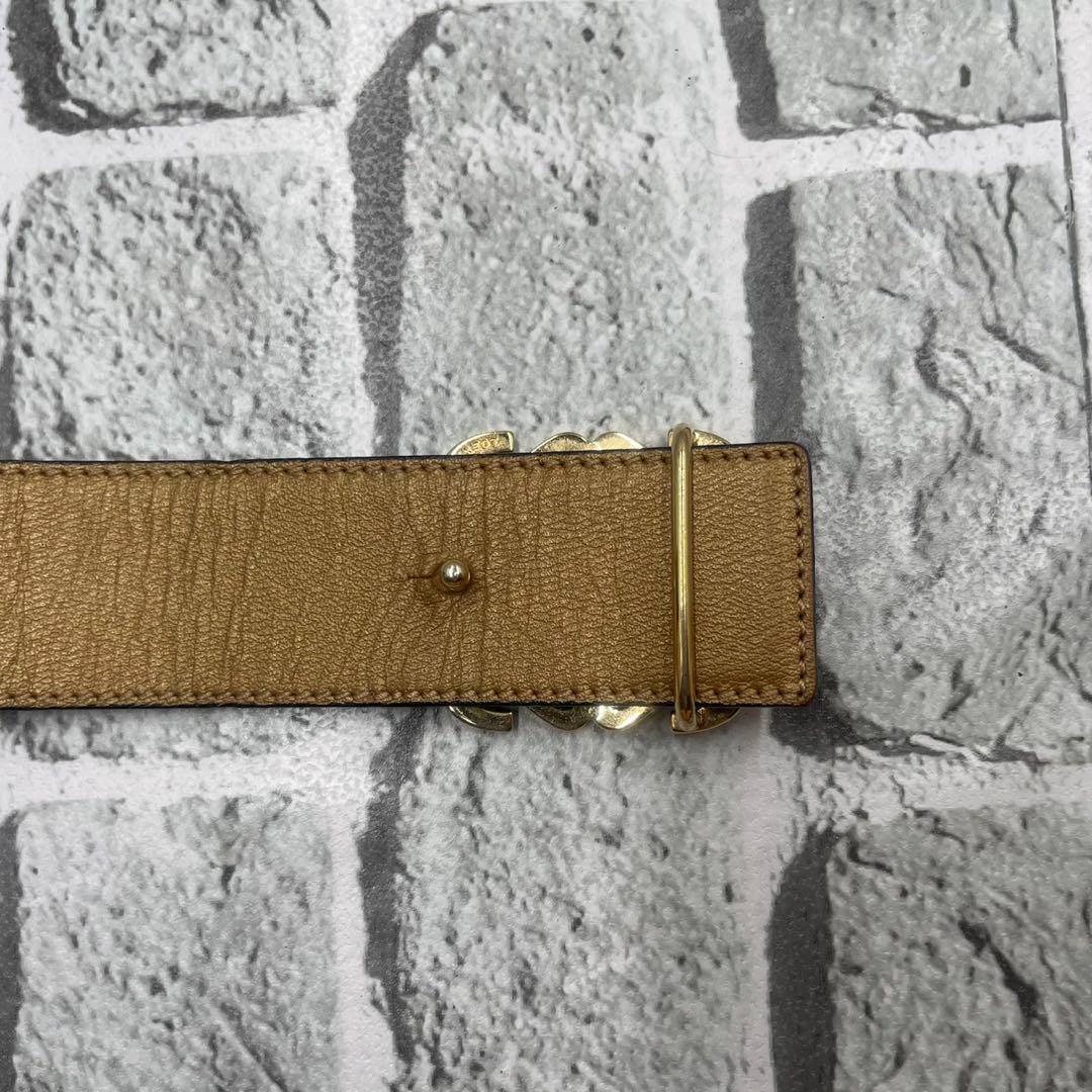 ロエベ アナグラム リバーシブル ベルト ブラック ゴールド レザー 90サイズ ロエベ アナグラム リバーシブル ベルト ブラック ゴールド レザー 90サイズ