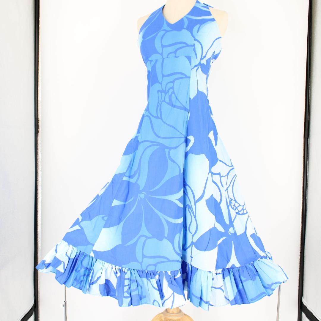 【美品 ハワイ製フラダンス用衣装】ブルー Pukalani Fashion 美品 ハワイ製フラダンス用衣装】ブルー Pukalani Fashion