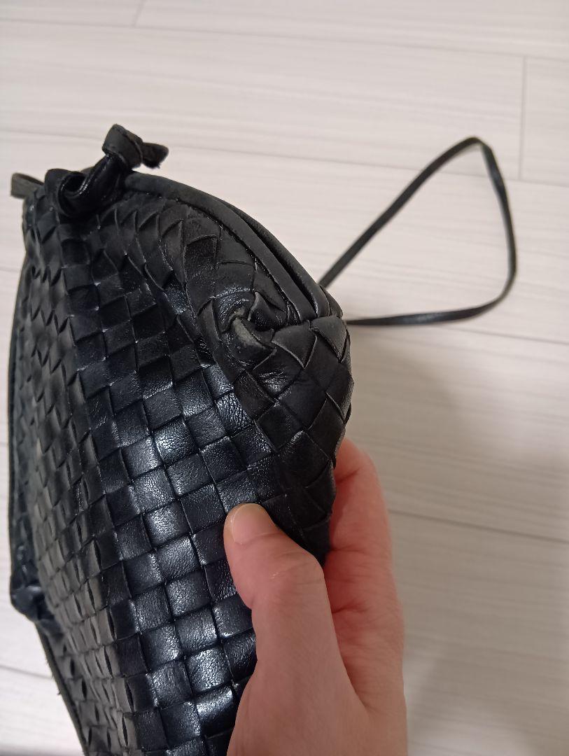 Bottega Veneta ブラックレザーショルダーバッグ