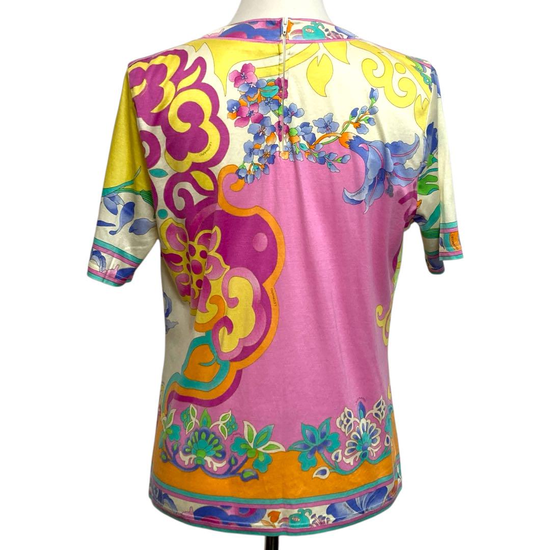 LEONARD レオナール 半袖 Tシャツ L 花柄 日本製 マルチ
