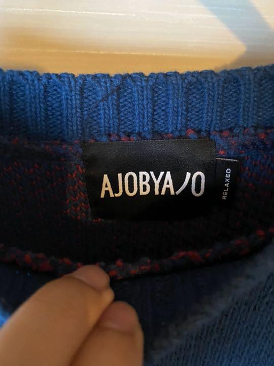 AJOBYAJO Oversized Slogan Wool Knit DHAEg-m95100375737 定番即納